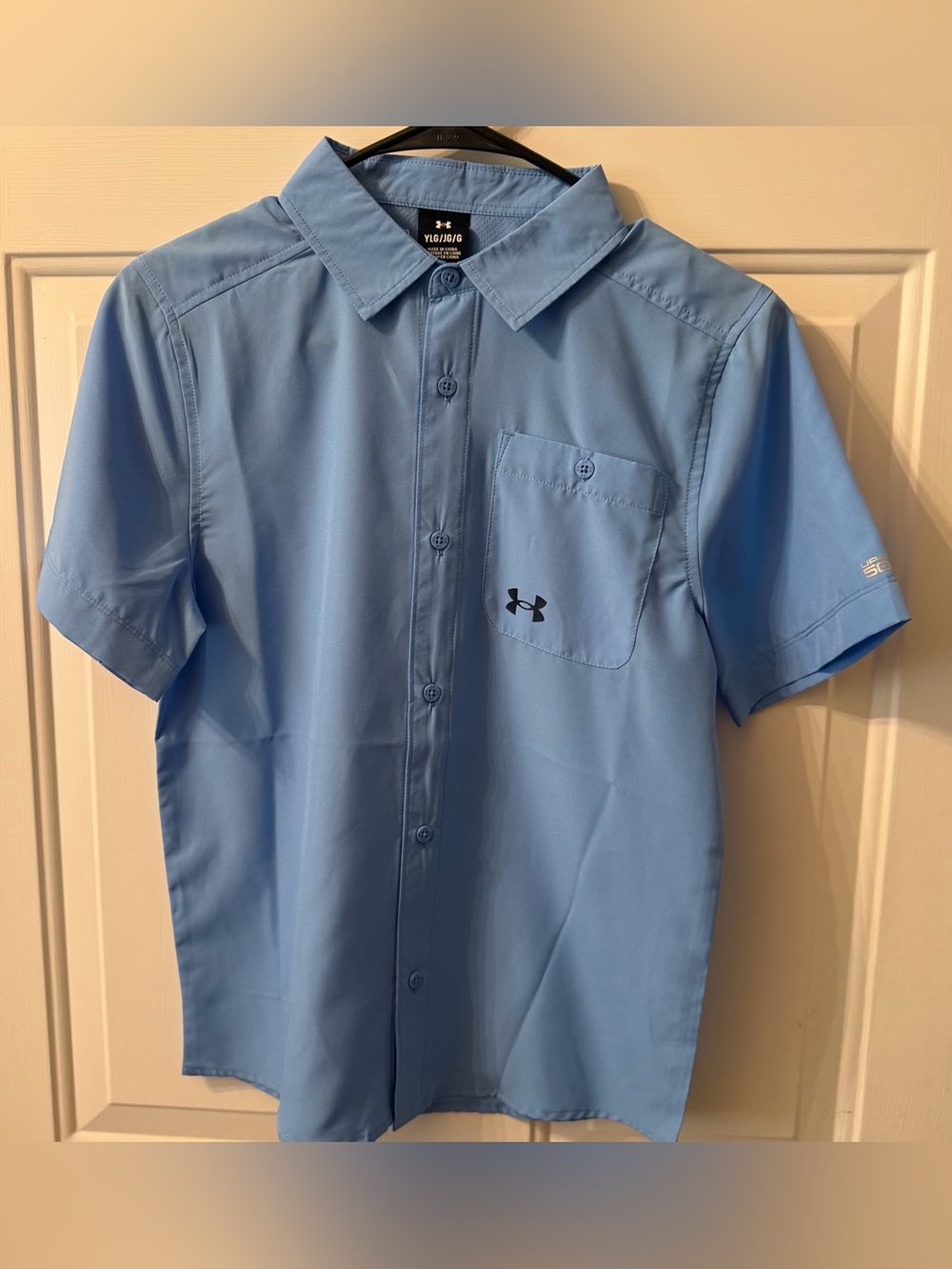 Under Armour Boys Light Blue Short-Sleeve Performance Shirt